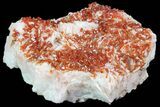Ruby Red Vanadinite Crystals on Pink Barite - Morocco #82377-1